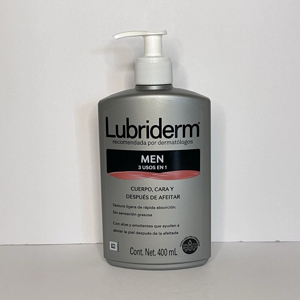 Lubriderm 400ml 13.5 Oz Mens 3 In 1 Body Face & Post Shave Lotion Light Fragranc